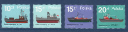 Pologne, Polska, **, Yv 2991, 2992, 2993, 2995, Mi 3184, 3185, 3186, 3188, Bateaux De Pompiers, - Sapeurs-Pompiers