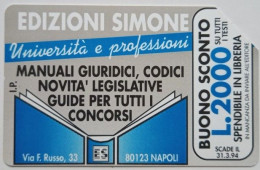 Italy L10000 Urmet Card - Edizione Simone -Universita E Professioni - Private-Omaggi