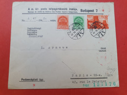 Hongrie - Enveloppe De Budapest Pour Paris En 1942 Avec Contrôle Postal - D 485 - Brieven En Documenten