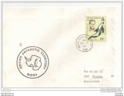 212 - 16 - Lettre Base Antarctique Britannique Signy 1987 - 1 Timbre Dauphin - Lettres & Documents