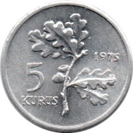 5 Kurus – Turquie – 1975 – FAO – Aluminium – État SUP – KM 906 - Turquie