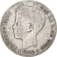 Monnaie, Espagne, Alfonso XIII, Peseta, 1902, Madrid, TB, Argent, KM:706 - First Minting