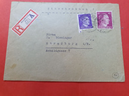 Alsace Lorraine - Enveloppe En Recommandé De Strasbourg Pour Strasbourg En 1943 - D 495 - Briefe U. Dokumente