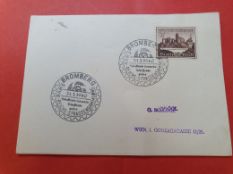 Autriche / Allemagne - Affranchissement De Bromberg Sur Carte De Correspondance En 1940 Pour Wien - D 497 - Cartas & Documentos