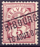 Schweiz Suisse HELVETIA 1882: Weisses Papier Blanc Zu 54 Mi 46 Yv 59 (5 C) Mit O FRIBOURG 18 AOUT 82 (Zu CHF 150.00) - Oblitérés