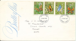 Great Britain FDC 13-5-1981 Butterflies Complete Set Of 4 With Address - 1981-1990 Decimal Issues