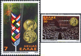 133120 MNH GRECIA 1979 ENTRADA DE GRECIA EN EL MERCADO COMUN Y PRIMERAS ELECCIONES PARA EL PARLAMENTO EUROPEO - Ongebruikt