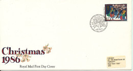 Great Britain FDC 2-12-1986 Christmas Stamp With Address - 1981-1990 Em. Décimales