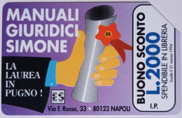 Italy L5000 Urmet Card - Edizioni Simone - La Laurea In Pugno - Private-Omaggi