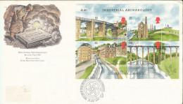 Great Britain FDC 25-7-1989 Miniature Sheet Industrial Archaelogy With Cachet - 1981-1990 Em. Décimales