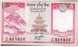 NEPAL  P69   5  RUPEES   Dated 2012    Signature 16 UNC. - Nepal