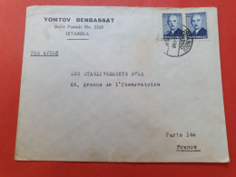 Turquie - Enveloppe Commerciale De Istanbul Pour Paris En 1948 - D 505 - Cartas & Documentos