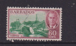 BARBADOS  - 1950 George VI 60c Used As Scan - Barbados (...-1966)