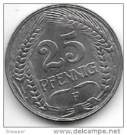 *empire 25 Pfennig 1909 F  Km 18   Xf+ - 25 Pfennig