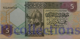 LIBYA 5 DINARS 1991 PICK 60c AUNC - Libya