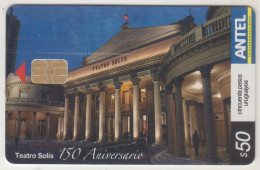 URUGUAY - Teatro Solis 150 Aniversario, TC 448a, Chip: AX03, 50 $ , Tirage 100.000, Used - Uruguay