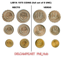 LIBYA 1975 Coins Monnaies Münzen (full Set Of 6 UNC) - Libyen