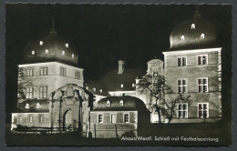 Ahaus , Westf. Schloss Mit Festbeleuchtung ( 1965 )   - Not Used  -  2 Scans For Originalscan !! - Ahaus