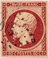 N° 17A Carmin Tres Foncé ,signé Calves - 1853-1860 Napoleone III