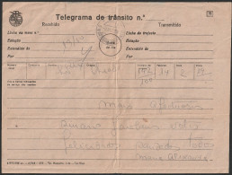 Telegram/ TELEGRAMA De TRÂNSITO - Chiado, Lisboa > S. Martinho Do Porto -|- Postmark - S. Martinho Do Porto. 1959 - Brieven En Documenten