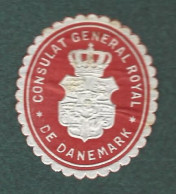 Cachet De Fermeture -  Danemark - Consulat General Royal  De Danemark - Erinnophilie