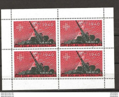 407 - 19 - Feuillet 4 Timbres Dentelés Neufs  " Zum 250. Aktiv. Diensttag Flab. Det. 31  1940" - Labels