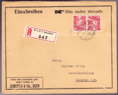 Schweiz Suisse 1938: Chillon-Kehrdruck Tête-bêche Zu+Mi K34 Auf R-Brief 047 Mit ⊙ BERN 4.II.38 (Zu CHF 90.00) - Kopstaande