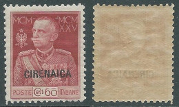 1925-26 CIRENAICA GIUBILEO 60 CENT D. 11 MNH ** - I43-7 - Cirenaica