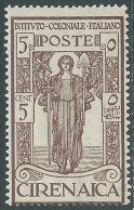 1926 CIRENAICA PRO ISTITUTO COLONIALE 5 CENT MNH ** - I41-5 - Cirenaica