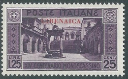 1929 CIRENAICA MONTECASSINO 1,25 LIRE MNH ** - I41-10 - Cirenaica