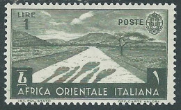 1938 AFRICA ORIENTALE ITALIANA SOGGETTI VARI 1 LIRA MH * - I38-9 - Italian Eastern Africa