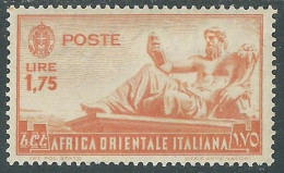 1938 AFRICA ORIENTALE ITALIANA SOGGETTI VARI 1,75 LIRE MH * - I38-9 - Afrique Orientale Italienne