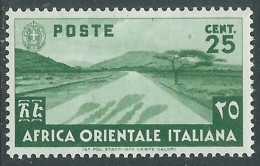 1938 AFRICA ORIENTALE ITALIANA SOGGETTI VARI 25 CENT MNH ** - I38-8 - Italian Eastern Africa