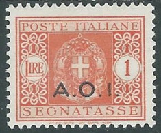 1939-40 AFRICA ORIENTALE ITALIANA SEGNATASSE 1 LIRA MH * - I43-9 - Afrique Orientale Italienne