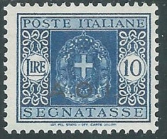 1939-40 AFRICA ORIENTALE ITALIANA SEGNATASSE 10 LIRE MH * - I43-9 - Africa Orientale Italiana