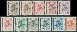 1942 AFRICA ORIENTALE ITALIANA SEGNATASSE LEONI A CAVALLO 11 VALORI MH * I43-10 - Africa Orientale Italiana