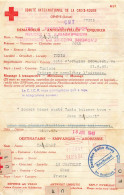 CROIX ROUGE GENEVE. MESSAGE ET REPONSE. 1943. EMA 1,50Fr. PARIS TUNISIE. POUR LE CHATELET. TAMPON CROIX ROUGE ALLEMANDE - Cruz Roja