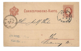0152w: Altösterreichisches Gebiet Mähren, Mähr. Schönberg, Heute Šumperk, Postkarte 1881 - ...-1918 Vorphilatelie