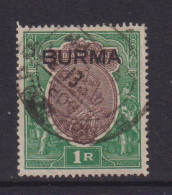 BURMA  - 1937 George V 1r Used As Scan - Birma (...-1947)
