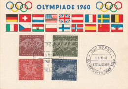 A 748) BRD 1960 Mi# 332-335 FDC Bonn: Olympiade, Sommerspiele In Rom - Estate 1960: Roma