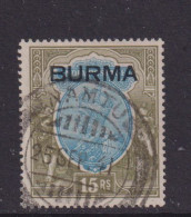 BURMA  - 1937 George V 15r Used As Scan - Birmanie (...-1947)