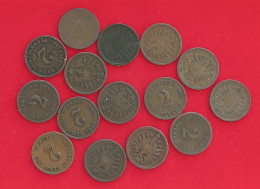 COLLECTION LOT GERMANY EMPIRE 2 PFENNIG 15PC 49G #xx40 0310 - Sammlungen