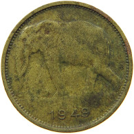 BELGIAN CONGO 1 FRANC 1949 #s088 0585 - 1945-1951: Regentschaft