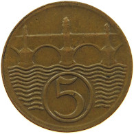 CZECHOSLOVAKIA 5 HALERU 1923 #s084 0535 - Tchécoslovaquie