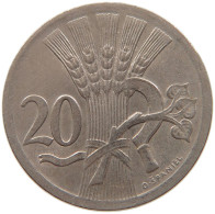 CZECHOSLOVAKIA 20 HALERU 1938 #s087 0195 - Tchécoslovaquie