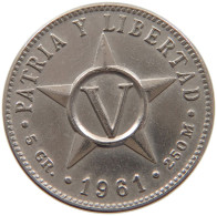 CUBA 5 CENTAVOS 1961 #s087 0335 - Cuba