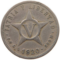 CUBA 5 CENTAVOS 1920 #s082 0131 - Cuba