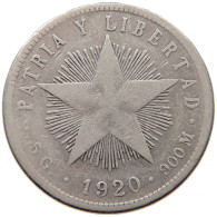 CUBA 20 CENTAVOS 1920 #s082 0145 - Kuba