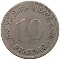 GERMANY EMPIRE 10 PFENNIG 1876 C #s087 0189 - 10 Pfennig