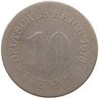 GERMANY EMPIRE 10 PFENNIG 1873 A #s087 0511 - 10 Pfennig